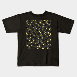 Simple monochrome, ultimate grey and yellow illuminating abstract background with flowers. Hand-painted watercolor texture. Great for the fabric, backgrounds, wallpapers, covers and packaging. Kids T-Shirt